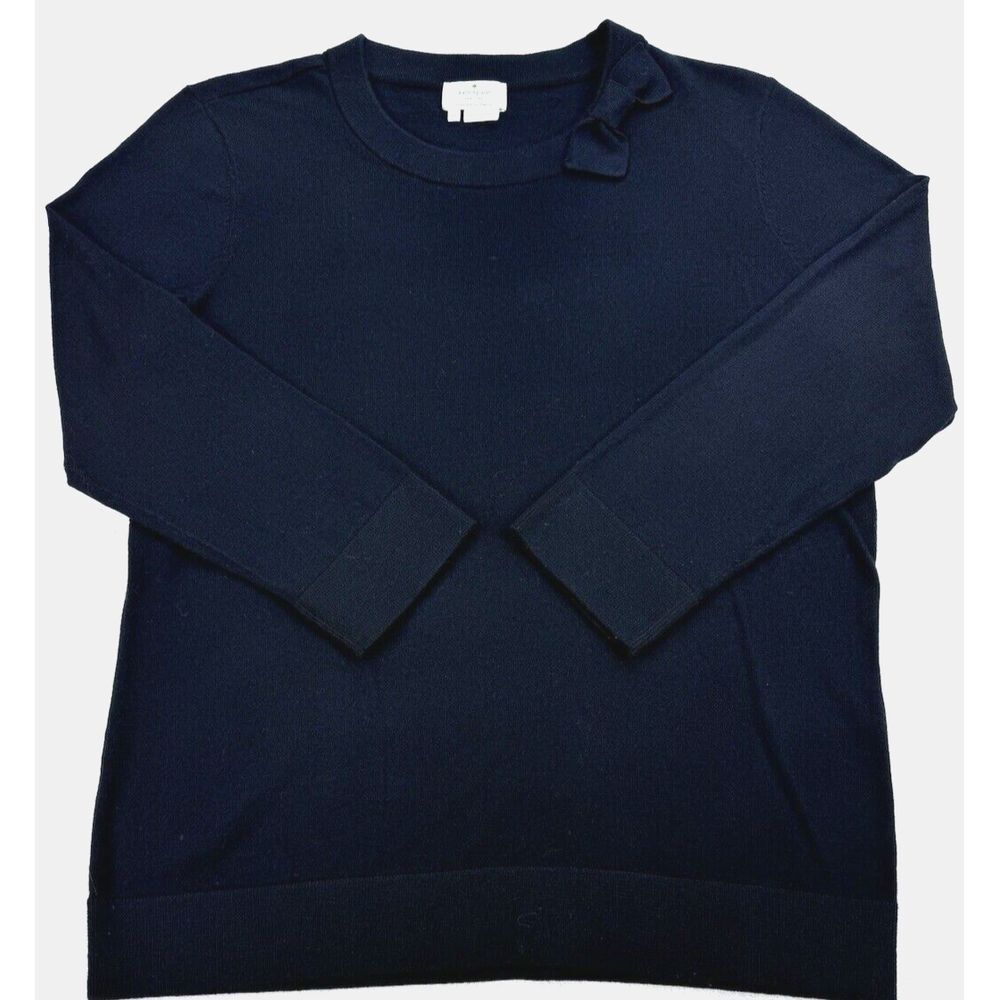 Kate Spade Cashmere Sweater Women M‎ Black LS Bowtie